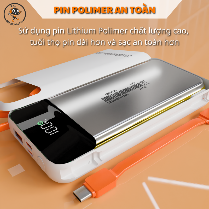 PIN DỰ PHÒNG 20.000mAh KA-04W/B20 CHÍNH HÃNG KINGANTS