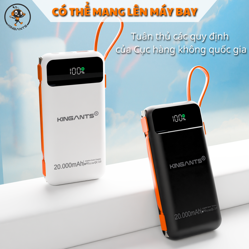 PIN DỰ PHÒNG 20.000mAh KA-04W/B20 CHÍNH HÃNG KINGANTS