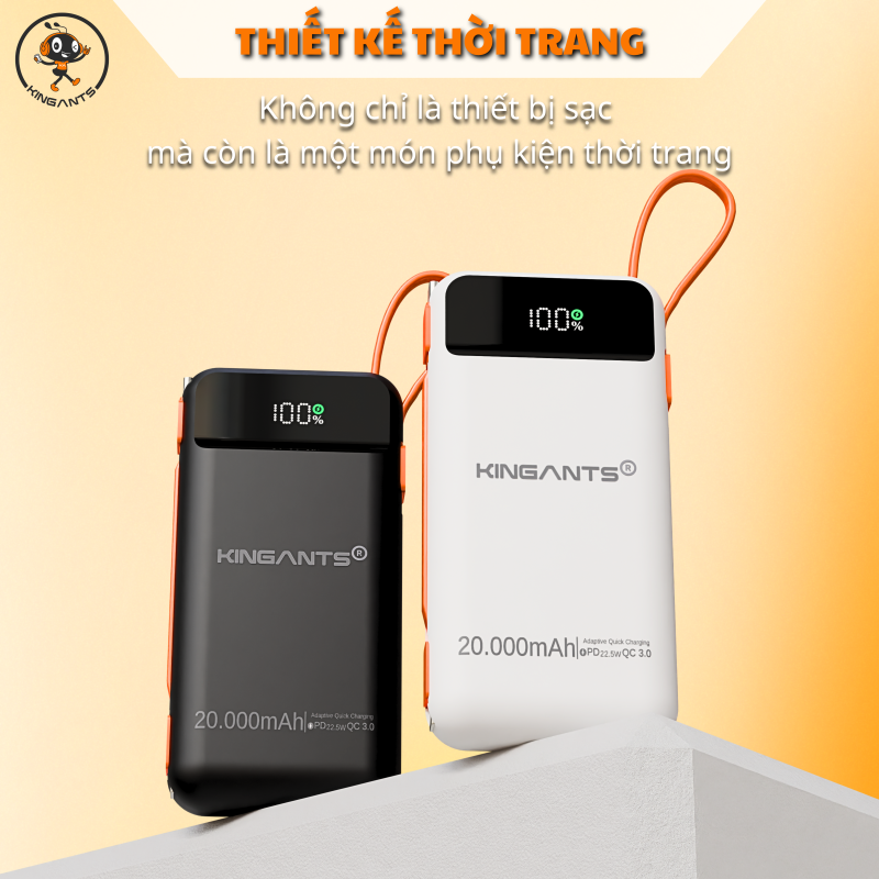 PIN DỰ PHÒNG 20.000mAh KA-04W/B20 CHÍNH HÃNG KINGANTS