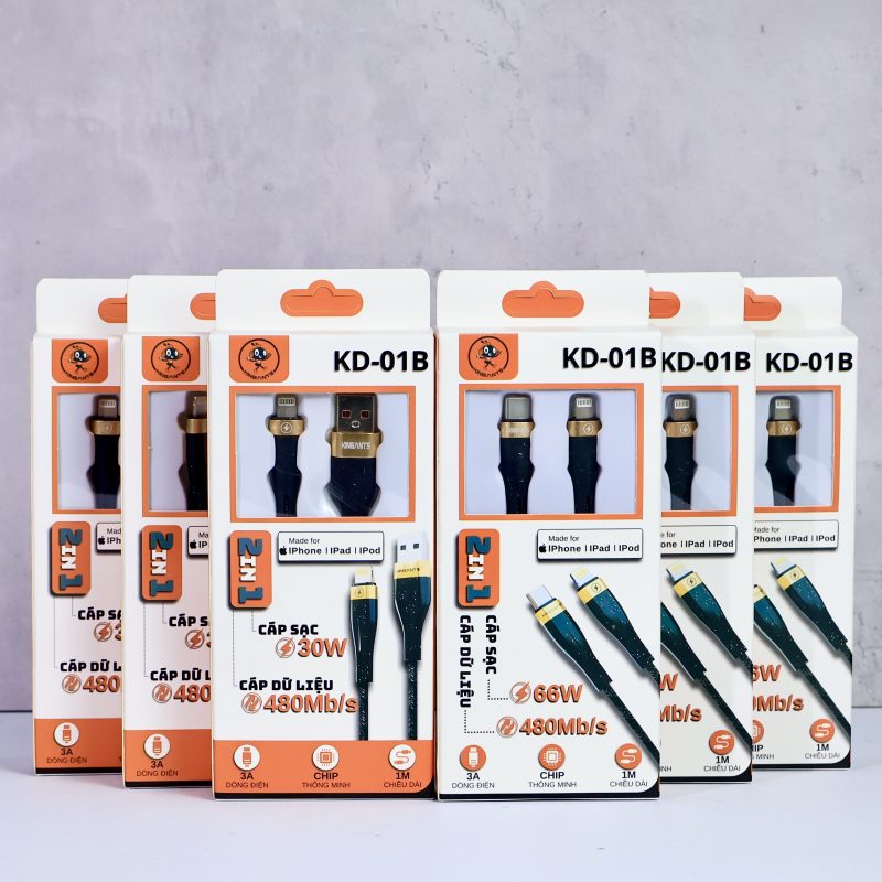 CÁP SẠC NHANH 3A Công Suất Cao KD-01B Dành Cho IP/IPad/IPod-Chính Hãng KINGANTS