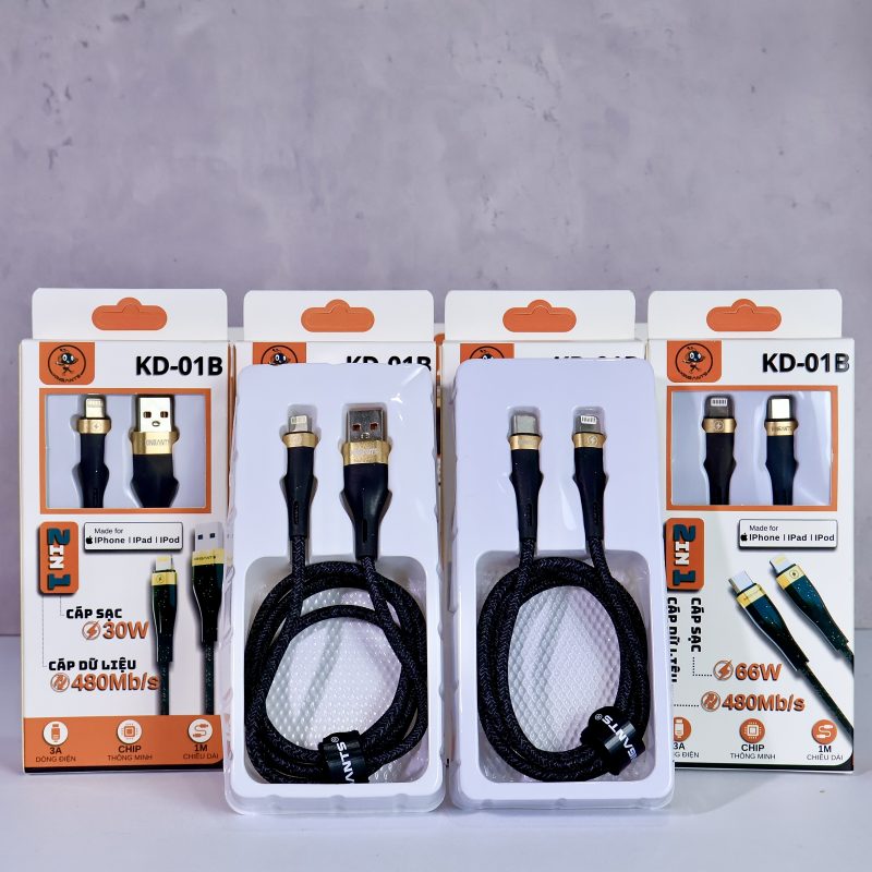 CÁP SẠC NHANH 3A Công Suất Cao KD-01B Dành Cho IP/IPad/IPod-Chính Hãng KINGANTS