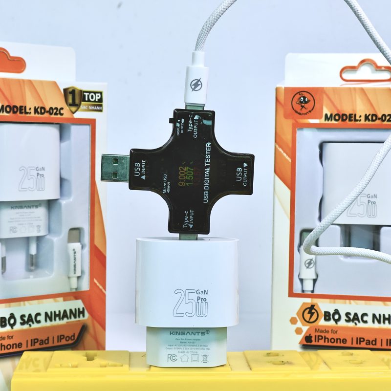 BỘ SẠC NHANH 25W CHUYÊN DỤNG CHO IPHONE CHÍNH HÃNG KINGANTS