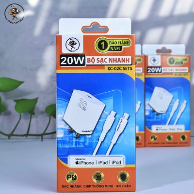 BỘ SẠC NHANH 20W CHUYÊN DỤNG IPHONE CHÍNH HÃNG KINGANTS